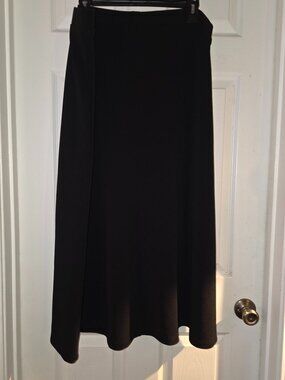 Kasper Black Pull-On A-Line Maxi Skirt — XL